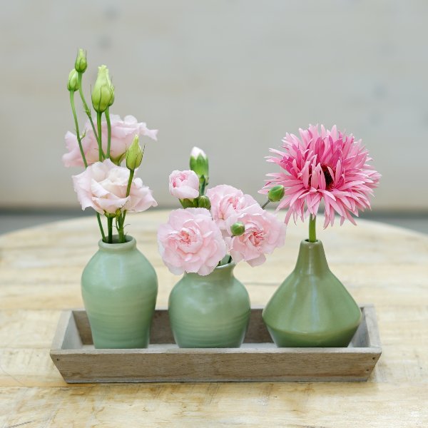 Strauß "Vasen-Trio rosa" Bild 1